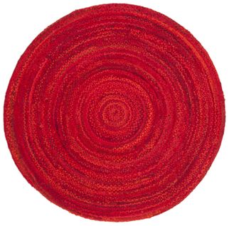 Tapis Braided 183 X 183 Cm Chalet De Campagne Nixie Rouge
