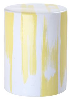 Tabouret De Jardin Modena Jaune/blanc Ceramique 33 X 33 X 43 Cm