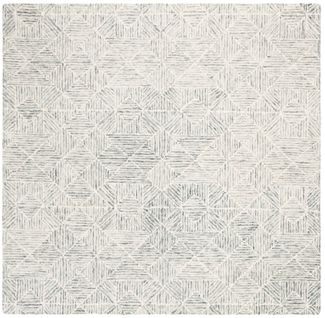 Tapis Abstrait 183 X 183 Cm Moderne Azure Vert / Ivoire