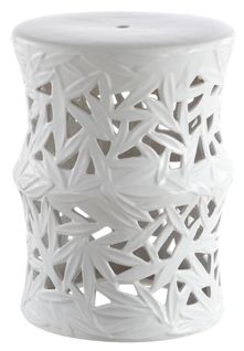 Tabouret De Jardin Olena Blanc Ceramique 34 X 34 X 44 Cm