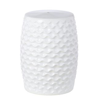 Tabouret De Jardin Berenice Blanc Ceramique 34 X 34 X 43 Cm