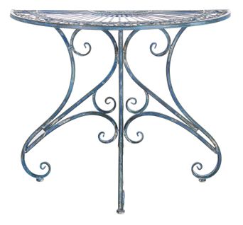 Table D'appoint Pour L'exterieur Annalise Bleu Le Fer 47 X 90 X 75 Cm