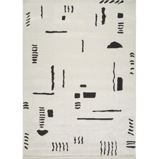 Tapis Scandinave Moderne Ivoire/noir 200x275 Cm Rita