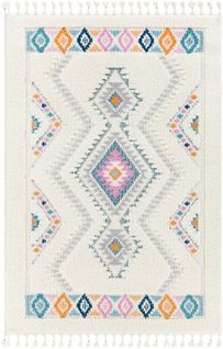 Tapis Shaggy Bohème Multicolore/blanc 160x213 Cm Lilo