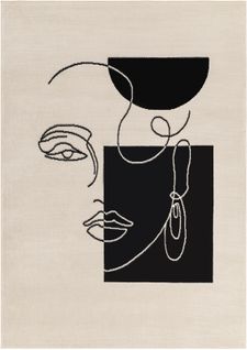 Tapis Scandinave Bohème Blanc/noir 152x213 Cm Francesca