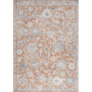 Tapis Vintage Lavable En Machine Terracotta 160x213 Cm Ruby