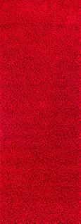 Tapis De Couloir Shaggy Uni Rouge 80x220 Cm Lilly