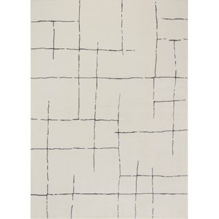 Tapis Scandinave Moderne Ivoire/gris 200x275 Cm Ava