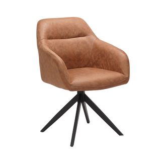 Chaise Pivotante Pu Marron Thélyo