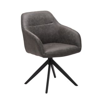 Chaise Pivotante Pu Gris Thélyo