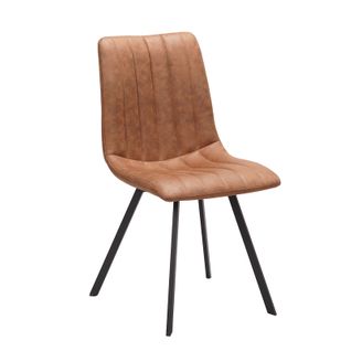 Chaise Pu Marron Eden Pieds Métal