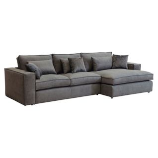 Canapé d'angle méridienne droite CLOUD gris foncé