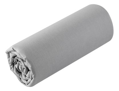 Drap housse gris 2x80x200 cm DREAMEA CAMILLE