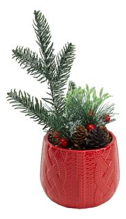 Composition artif H. 27 cm ULCINA Rouge