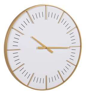 Horloge Ø 60 cm FRANCES Blanc et doré