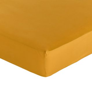 Drap housse 180x200 cm DREAMEA PERCALE OCRE