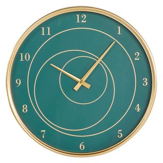 Horloge Ø 40 cm ADDA doré et vert