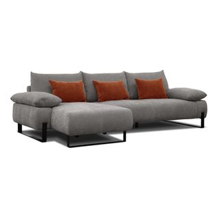 Canapé d'angle meridienne gauche LUCCAS tissu madera gris