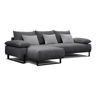 Canapé d'angle meridienne gauche LUCCAS tissu forte anthracite