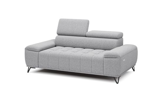Canapé 2 places relax PALLADIO tissu bubble gris clair