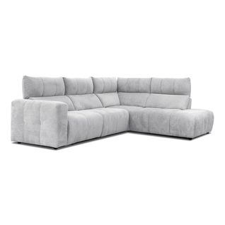 Canapé angle relax électrique droit UNIVERS tissu forte gris clair