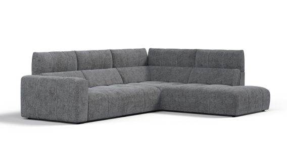 Canapé angle relax électrique droit UNIVERS tissu sajma gris foncé