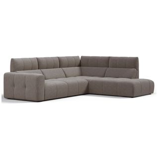 Canapé angle relax électrique droit UNIVERS tissu oro taupe