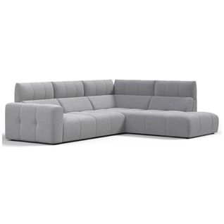 Canapé angle relax électrique droit UNIVERS tissu oro gris moyen