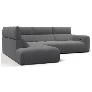 Canapé angle relax électrique gauche UNIVERS tissu oro gris foncé