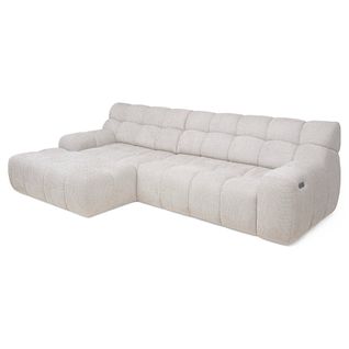 Canapé d'angle relax COCOON méridienne gauche tissu beige