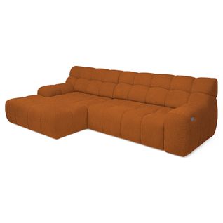 Canapé d'angle relax COCOON méridienne gauche terra cotta