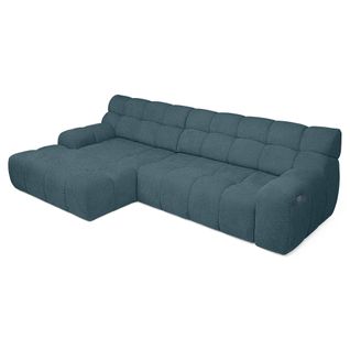 Canapé d'angle relax COCOON méridienne gauche bleu clair