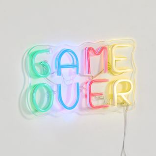 Néon mural LED USB L. 32 cm GAME OVER Multicolore