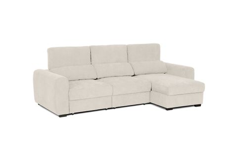 Canapé d'angle méridienne REYNOLDS II tissu grège