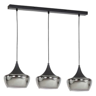 Suspension 3 lumières L. 80 cm NEBULA Noire