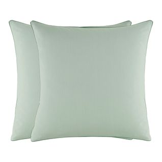 2 taies d'oreiller 65x65 cm DREAMEA PERCALE SAUGE