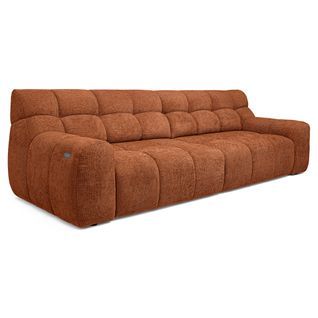 Canapé relax 4 places COCOON tissu terra cotta