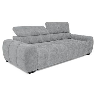 Canapé relax 3,5 places AUGUSTIN tissu gris clair
