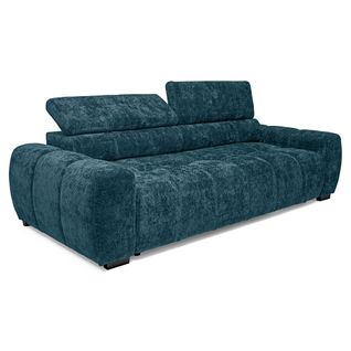 Canapé relax 3,5 places AUGUSTIN tissu bleu clair