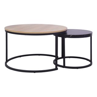 Table basse MEXICO Imitation chêne et noir