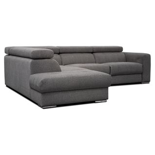 Canapé d'angle relax gauche TIFFANY électrique tissu gris