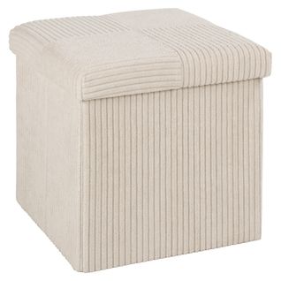 Pouf pliable H. 38 cm PAT Ecru