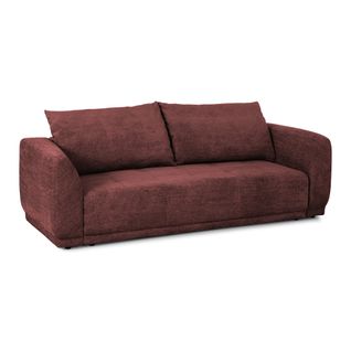 Canapé 3 places convertible AUSTIN tissu bordeaux