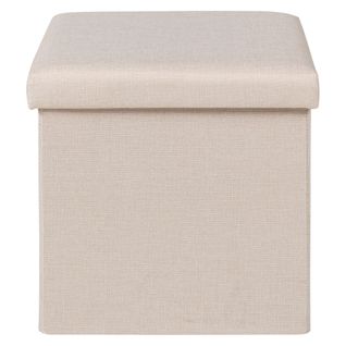 Pouf pliable H. 38 cm PAULINE Ecru