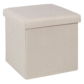 Pouf pliable H. 38 cm PAULINE Ecru