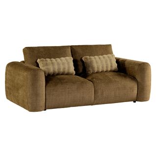 Canapé 2 places BELLO tissu marron