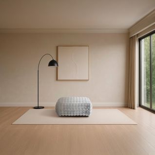 POUF BELLO tissu gris