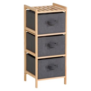 Tour 3 tiroirs ALICE Gris / Naturel