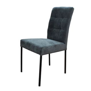 Chaise Nanda Tissu Gris Foncé Pieds Métal Noir