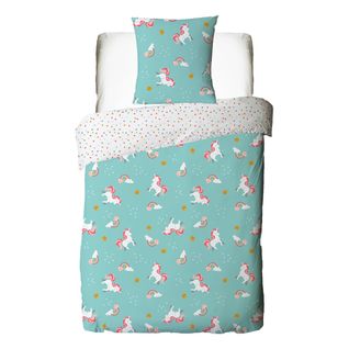 Parure De Lit Enfant Réversible Imprimé Licorne 140x200cm